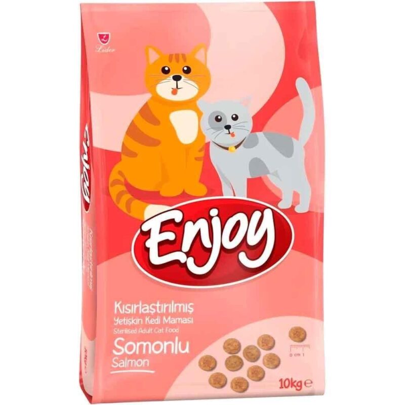 Enjoy Düşük Tahıllı Somon Balıklı Yetişkin Kısır Kedi Maması
